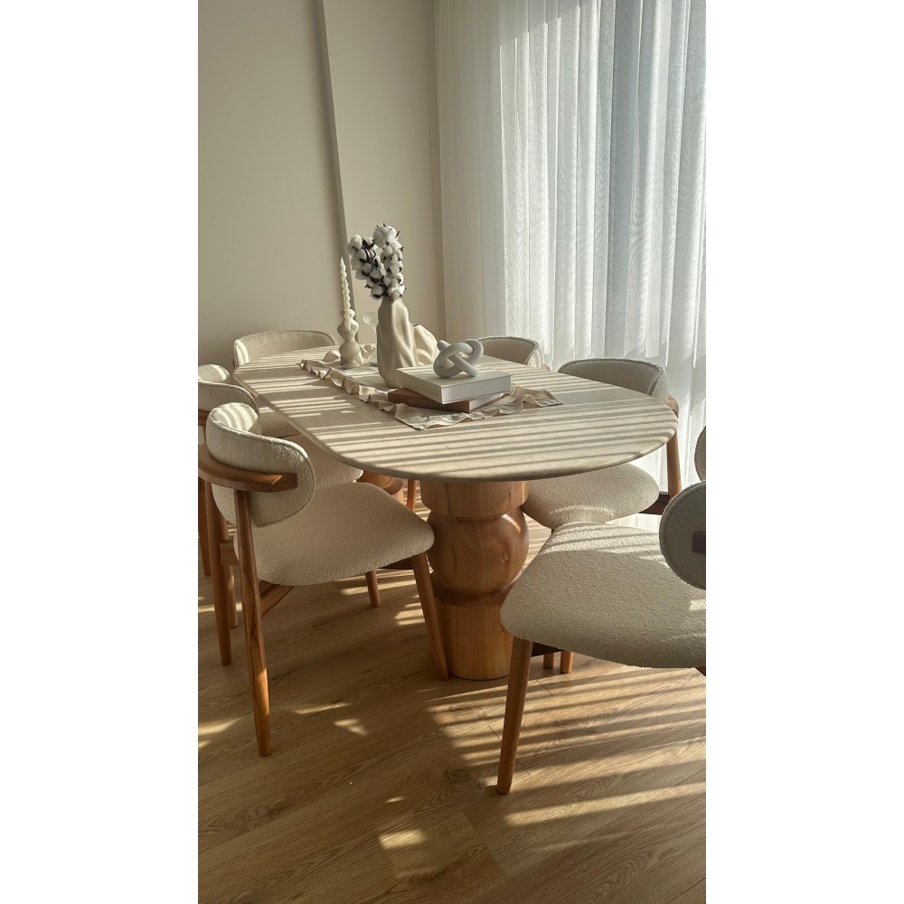 Traverten Yemek Masası